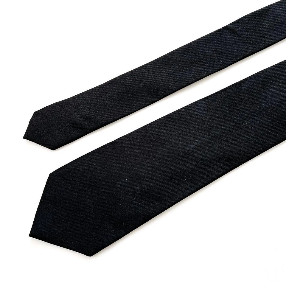 Burberry Black Label Solid Black Silk Tie Excellent Condition - Image 2 of 4