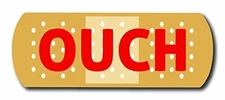 Magnet Me Up Ouch Band Aid Decal, 3x8 Inches Small, 