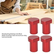 (Red)Bench Dogs 4PCS Woodworking Desktop Limit Blocks Workbench Peg Brake Stops