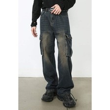 Men's Baggy Jeans with Cargo Pockets