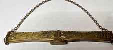 Vintage Brass Metal Frame Purse Ornate Embossed Dutch scene Design Chain Handle