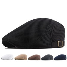Solid Cotton Gatsby Cap Mens Ivy Hat Golf Dri...
