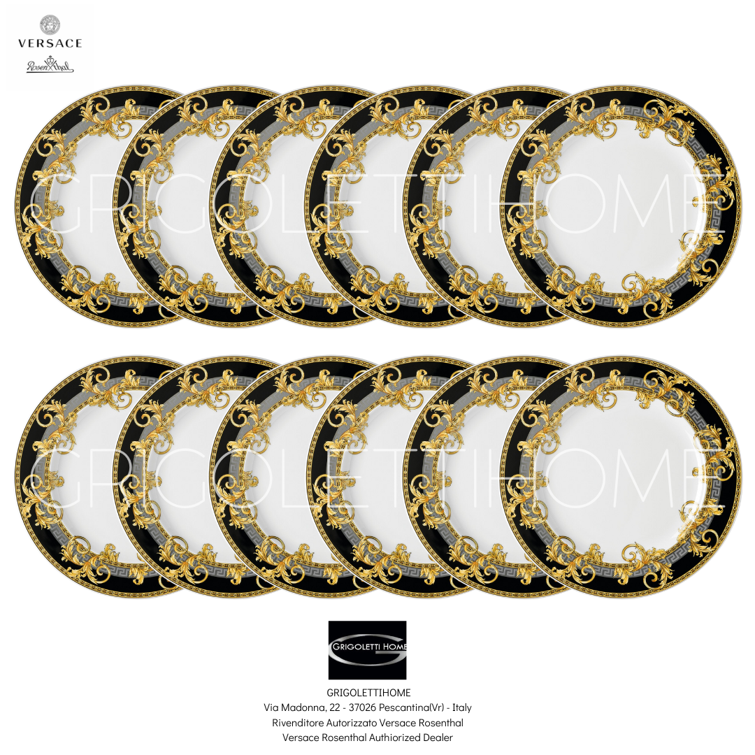 Versace Rosenthal - Prestige Gala - Set Of 12 Dinner Plates Ø Cm 27 / Inch 10.62