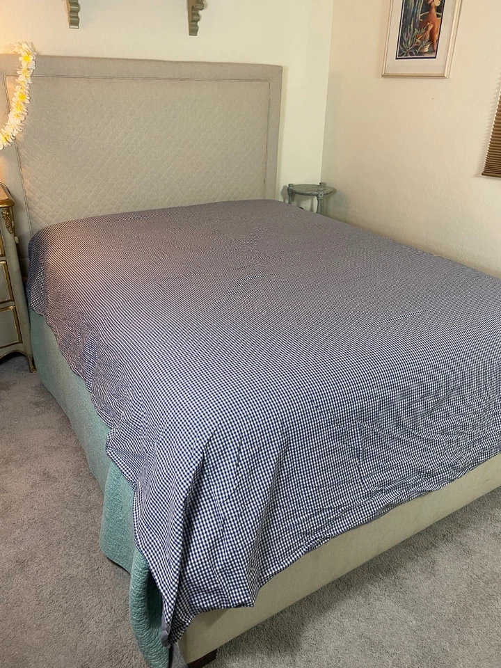 IKEA of Sweden queen Duvet checked blue /white /cotton Portugal country cottage - Image 4 of 4