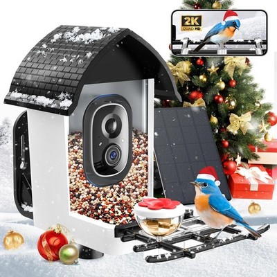 Smart Bird Feeder with Camera - 2K HD Live View, AI Identification  Instant A...