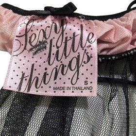 Victoria's Secret Nightie Sexy Little Things Babydoll Sheer Black Pink Y2K S