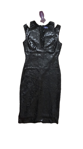 Amy Childs Bodycon Black Sequin Dress Sleeveless - Picture 3 of 9