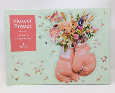 Galison Jigsaw puzzle, 750 piece shaped puzzle, Flower Power Boxing gloves, Gift