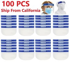 100PCS Safety Full Face Shield Reusable Protection Cover Face Eye Cashier Helmet