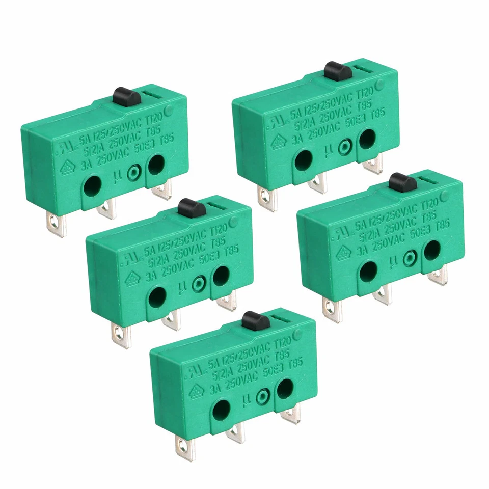 5PCS KW4-3Z-3 Micro Limit Switch SPDT NO NC 3 Terminals Push Button Actuator