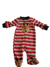 Carters CHRISTMAS One Piece Pajama Fleece Footed REINDEER Newborn New