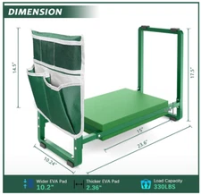 10.2" Wider Garden Kneeler & Seat Heavy Duty Thick Gardening Bench for Kneeling