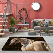 3D Sweet White Horse G023 Animal Non Slip Rug Mat Elegant Photo Carpet Honey