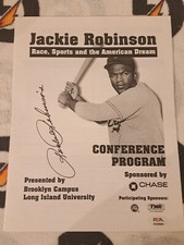 RACHEL ROBINSON SIGNED 1997 JACKIE ROBINSON CONFERENCE PROGRAM DODGERS PSADNA