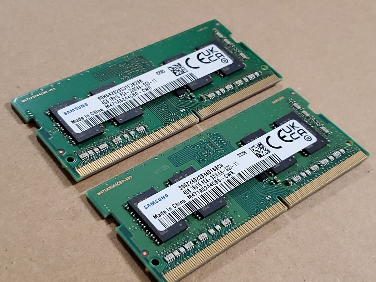 SAMSUNG 8gb (2x4gb) M471A5244CB0-CWE LAPTOP MEMORY 1Rx16 PC4
