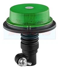 Compact Low Profile LED Flashing Green Beacon Flexi DIN Stem Pole Mount