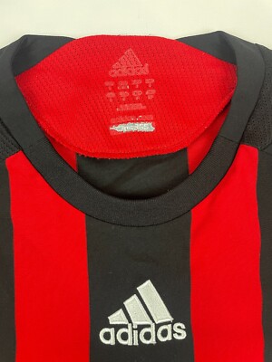 Adidas Red Black AC Milan Bwin Football Short Sleeve Mens Jersey