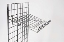 Gridwall Heavy Duty Slope Shelf Chrome Grid Mesh Shop Display Slanting Shelf Lip