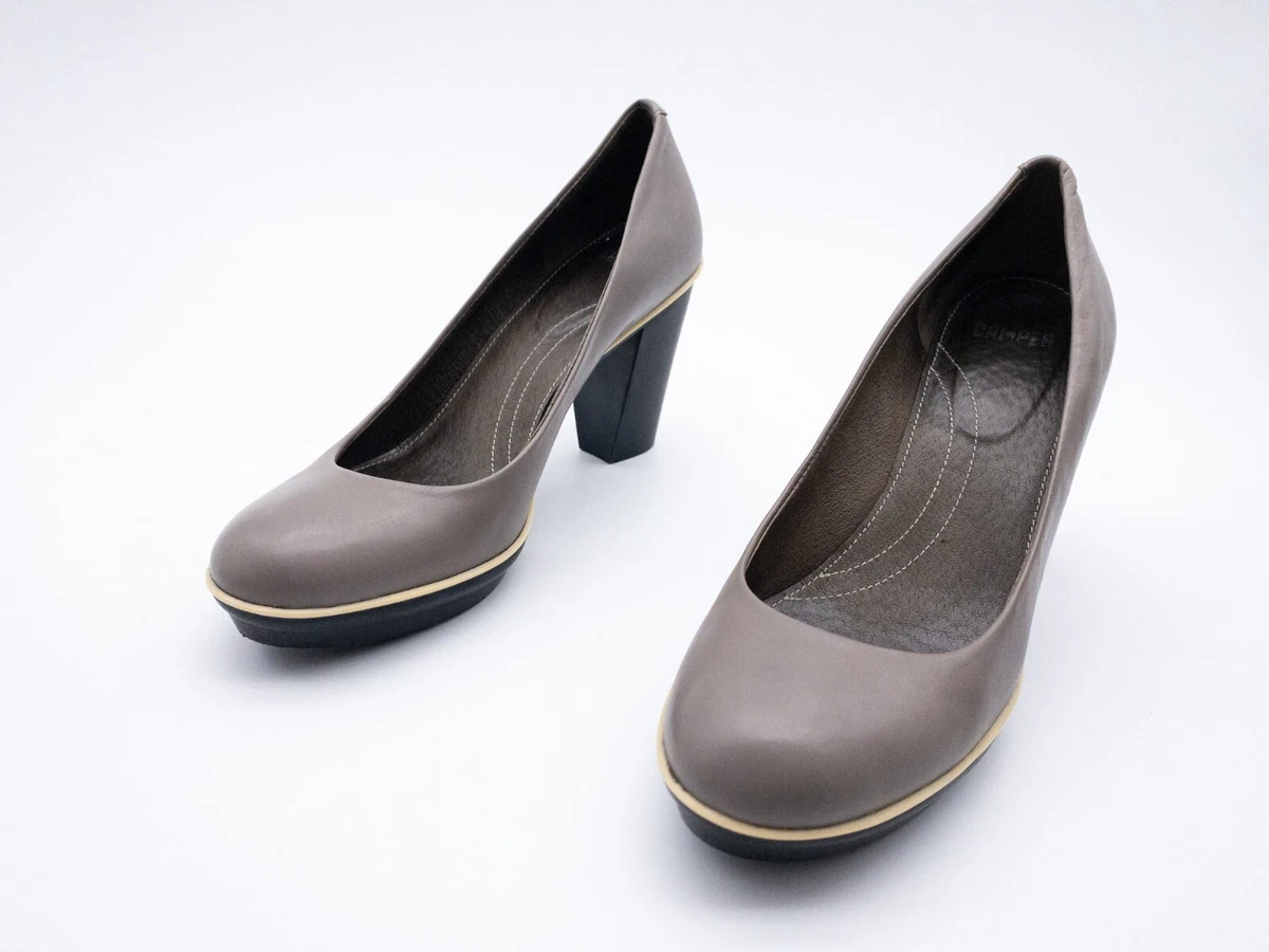Escarpins à Brides CAMPER Cuir Bordeaux Motifs Cercles - Taille 38 - Très Bon état Occasion