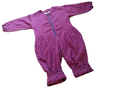 Girls Romper Jumpsuit Vintage 1990s Purple Long Sleeves Pre-Schooler Toddler