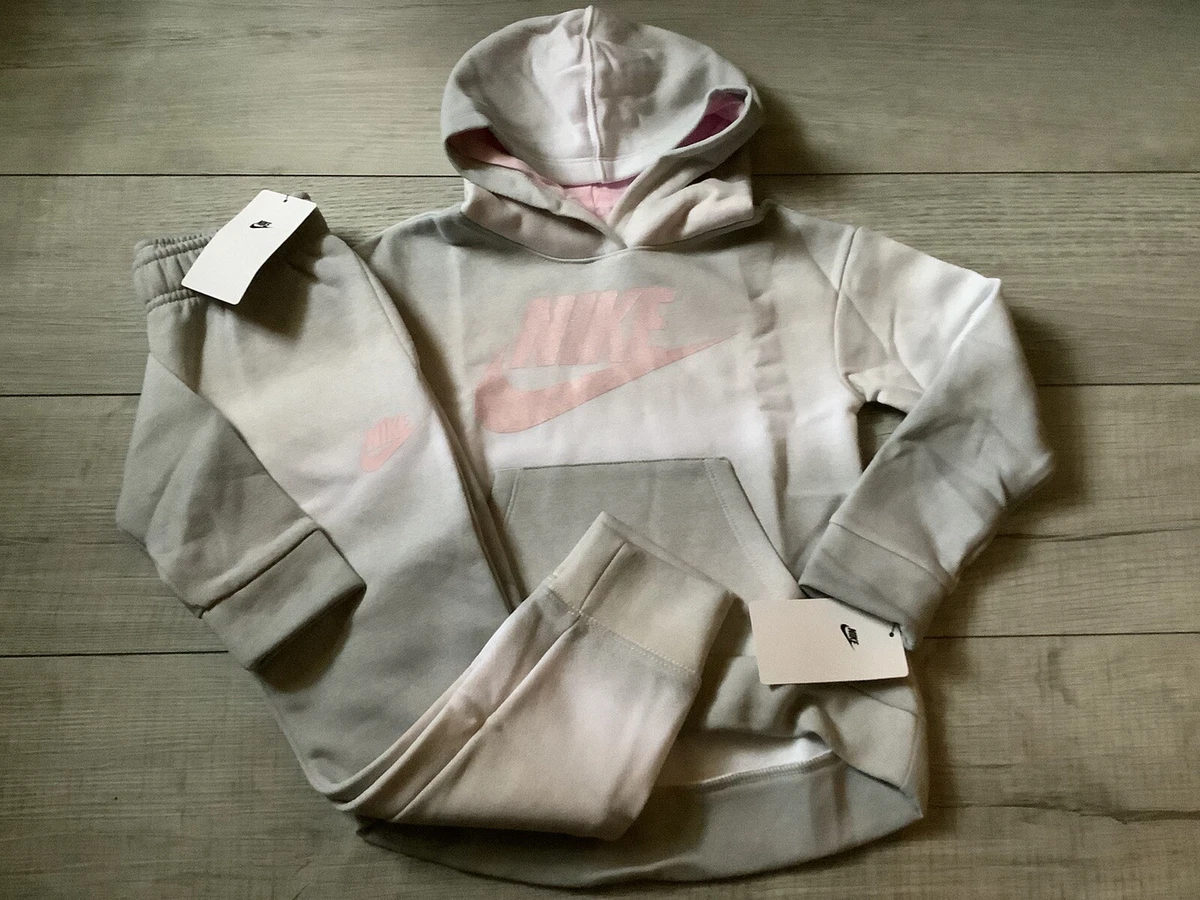 Girls Nike Gray Ombre print hoodie & joggers set size 6 (NWT)