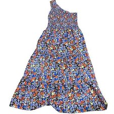 BTFBM-style Elastic Cinched One Shoulder Floral Maxi Dress Women’s 