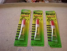 3 Pack - Super Krazy Glue gel Tip Dries 10 Seconds Hold 1000lb