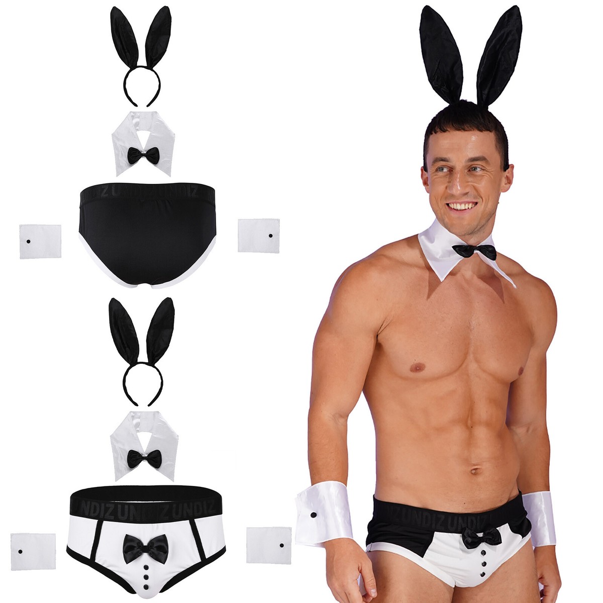 Mens Lingerie With Bunny Ears Briefs Clubwear Underwear Sexy Outfit Cosplay