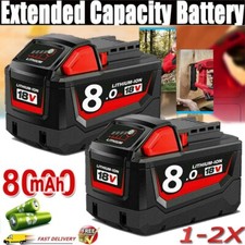 18V 8.0AH Battery For Milwaukee M18 18V Lithium-ion Extended Capacity 48-11-1860