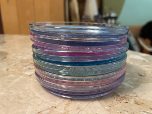 Tupperware Acrylic Coasters 1671 Set of 6 Colorful Pastel  Prism Vintage NOS - Picture 1 of 4