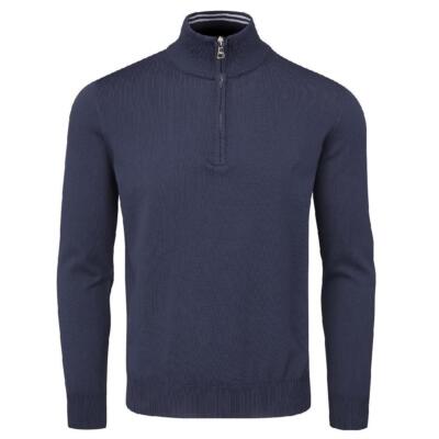Oscar Jacobson Waldorf Baumwolle Reißverschluss Ausschnitt Golf Pullover