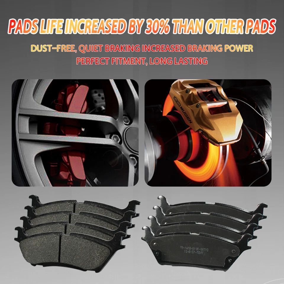 Juego de pastillas de freno delanteras y traseras de cerámica para Honda Civic 2016 2017 2018 2019 - 2021 Foto 3 de 4