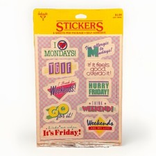 Vintage Hallmark Ambassador Stickers TGIF Weekend  Friday Fun 4 Sheets SEALED