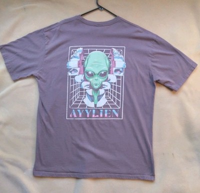 Ayylien Clothing Co T Shirt Men's XXL Purple w/ Alien Face Elvis The Alien Merch