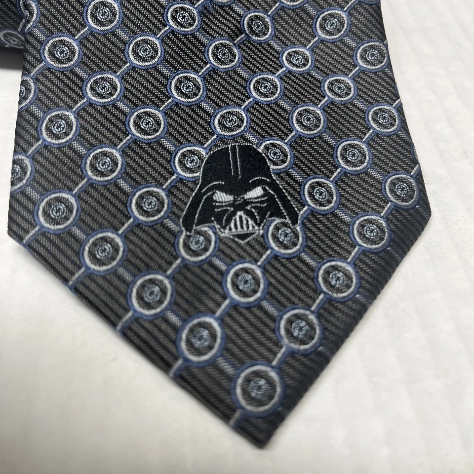 Corbata Star Wars Darth Vader Para Hombre Parques Disney 100% Seda Corbata Azul Gris D4-022 B Foto 2 de 4
