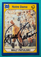 SIGNED WALT PATULSKI 1990 COLLEGIATE COLLECTION FOOTBALL CARD - NOTRE DAME