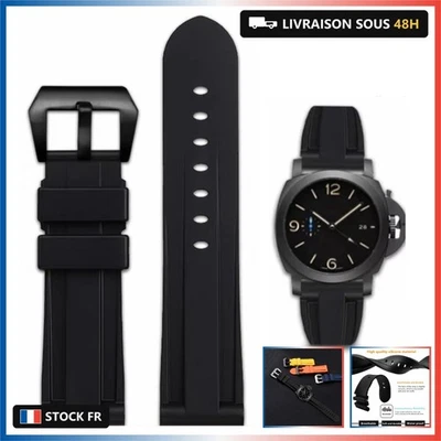 Bracelet en Caoutchouc Panerai Bracelet de Montre 22mm 24mm Bracelet de Montre é - Photo 1/4