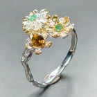 Jewelry gem Natural Tourmaline Ring 925 Sterling Silver Size 6.5 /R461186