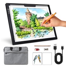 Rechargeable A4 Light Box with Padded Case,led pad Built-in Black