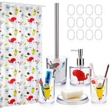 Cartoon Monster 6 - Piece Bathroom Accessory Set, Including Toilet Brush, Mou...