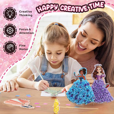 Poke Art Princess Kit Gift 10 Pcs Set,Crafts for Kids Ages 4-8, Diy Craft Kit...