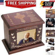 Cremation Memorial Urns for Human Ashes Adult Male Female, Wooden Picture Fra...