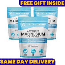 Magnesium Glycinate Capsules 6-In-1 Complex 1500mg Citrate Malate Taurate Zinc