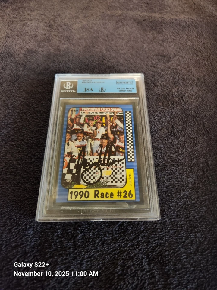 1991 Maxx  Davey Allison Signed Autograph Card JSA COA Encapsulation Signed  - Image 3 of 4