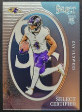 2023 PANINI SELECT ZAY FLOWERS #CRO-ZFL ROOKIE RC SELECT CERTIFIED RAVENS