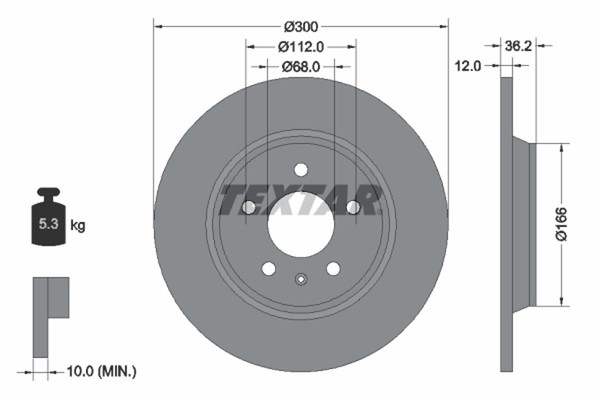 2X Textar Bremsscheibe PRO 92160103 FüR A4 Audi A6 Q5 A5 B8 C7 A7 8KH 8K5 8T3-image