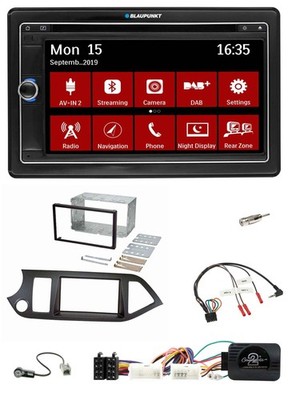 Blaupunkt Lenkrad DAB TMC 2DIN USB Bluetooth Navigation für Kia Picanto ab 2011