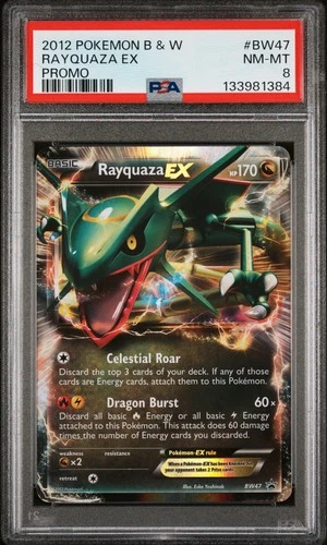 2012 POKEMON B&W PROMO #BW47 RAYQUAZA EX PSA 8