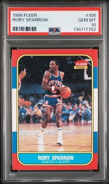 1986 Fleer #105 Rory Sparrow - PSA 10