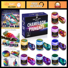 Color Shift Mica Powder Set - 8 Jars Holographic Glitter for Epoxy Resin Pigment